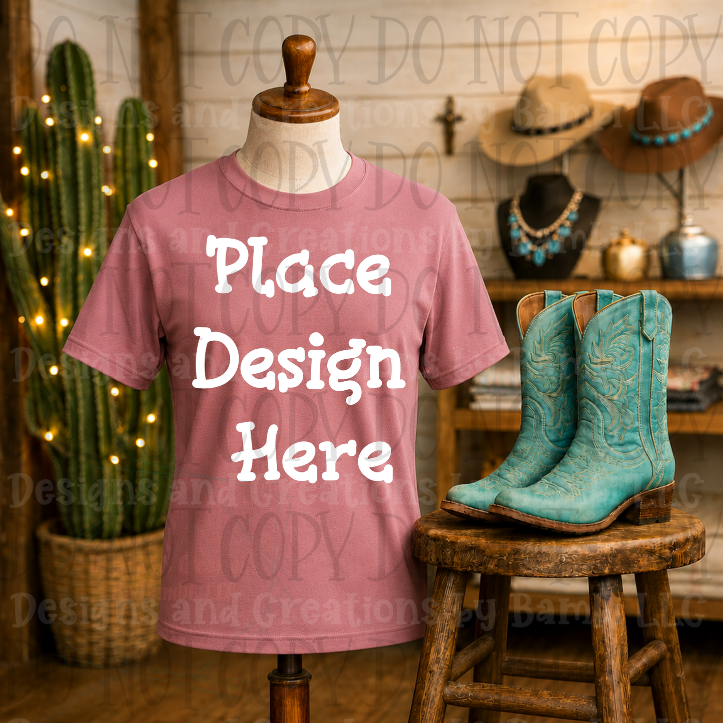Variety of Western Style Themes and Scene Apparel Mock Ups (Various Brands)