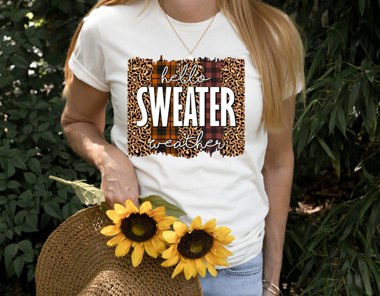 Hello Sweater Weather with Animal Print