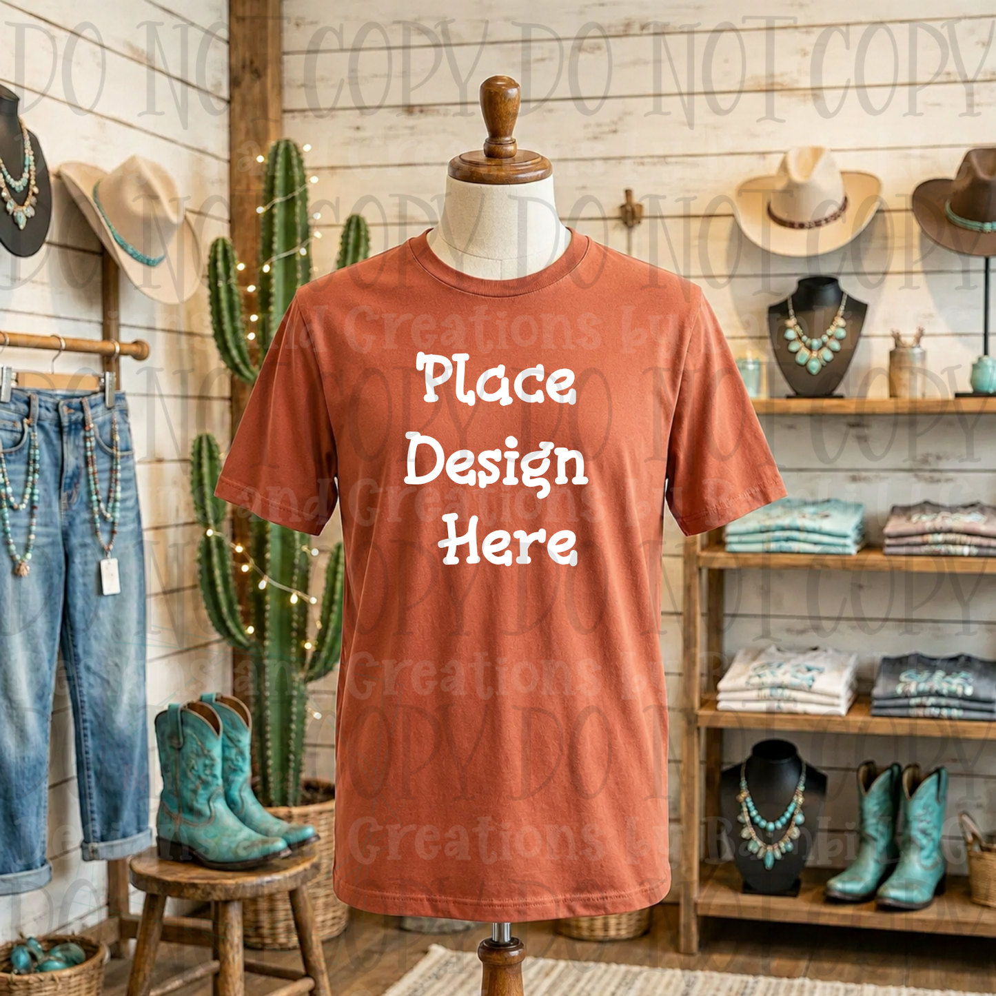 Variety of Western Style Themes and Scene Apparel Mock Ups (Various Brands)