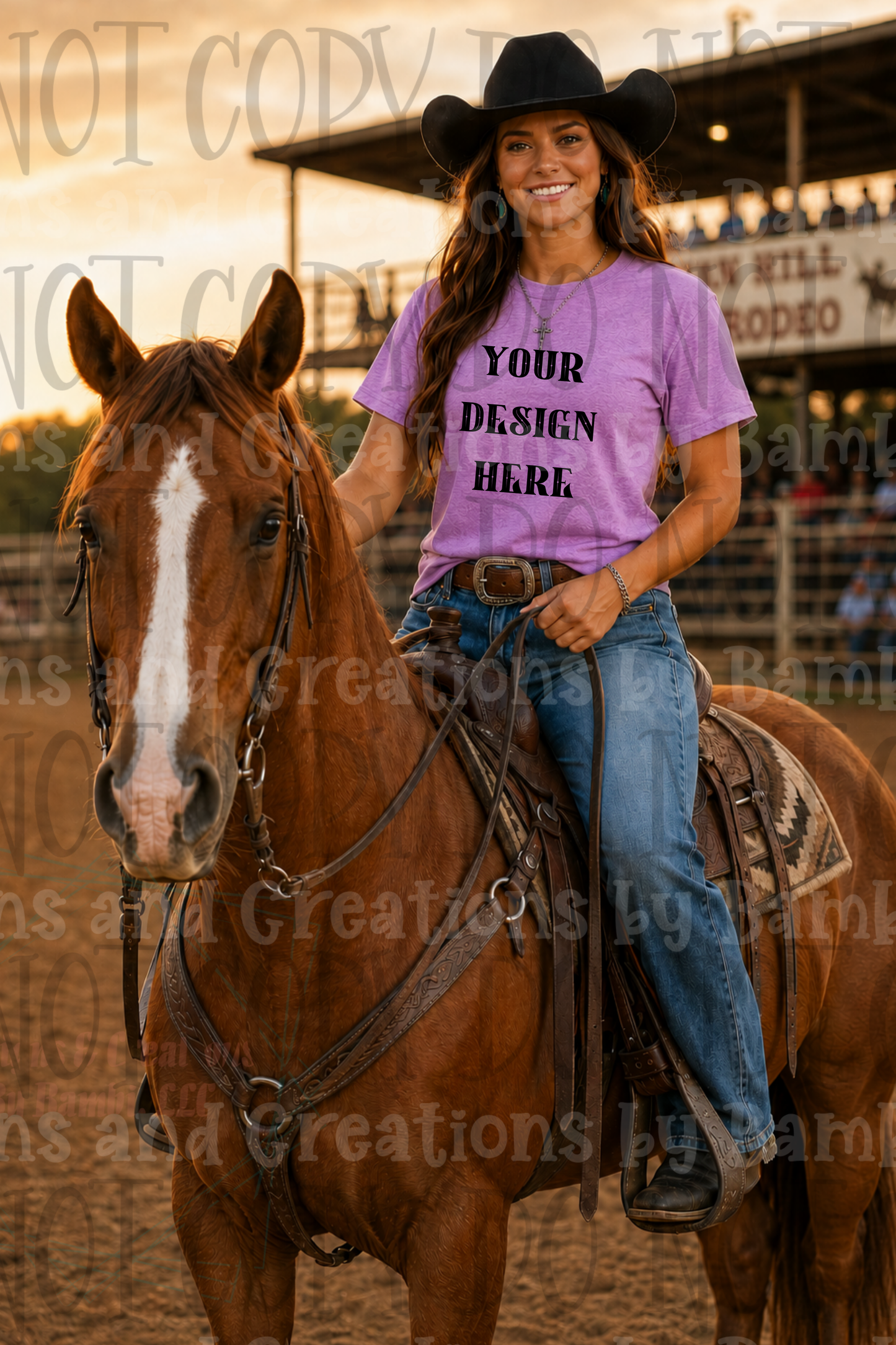 Variety of Rodeo Themed Apparel Mock Ups (Bella Canvas, Comfort Color, and Gildan Brand)