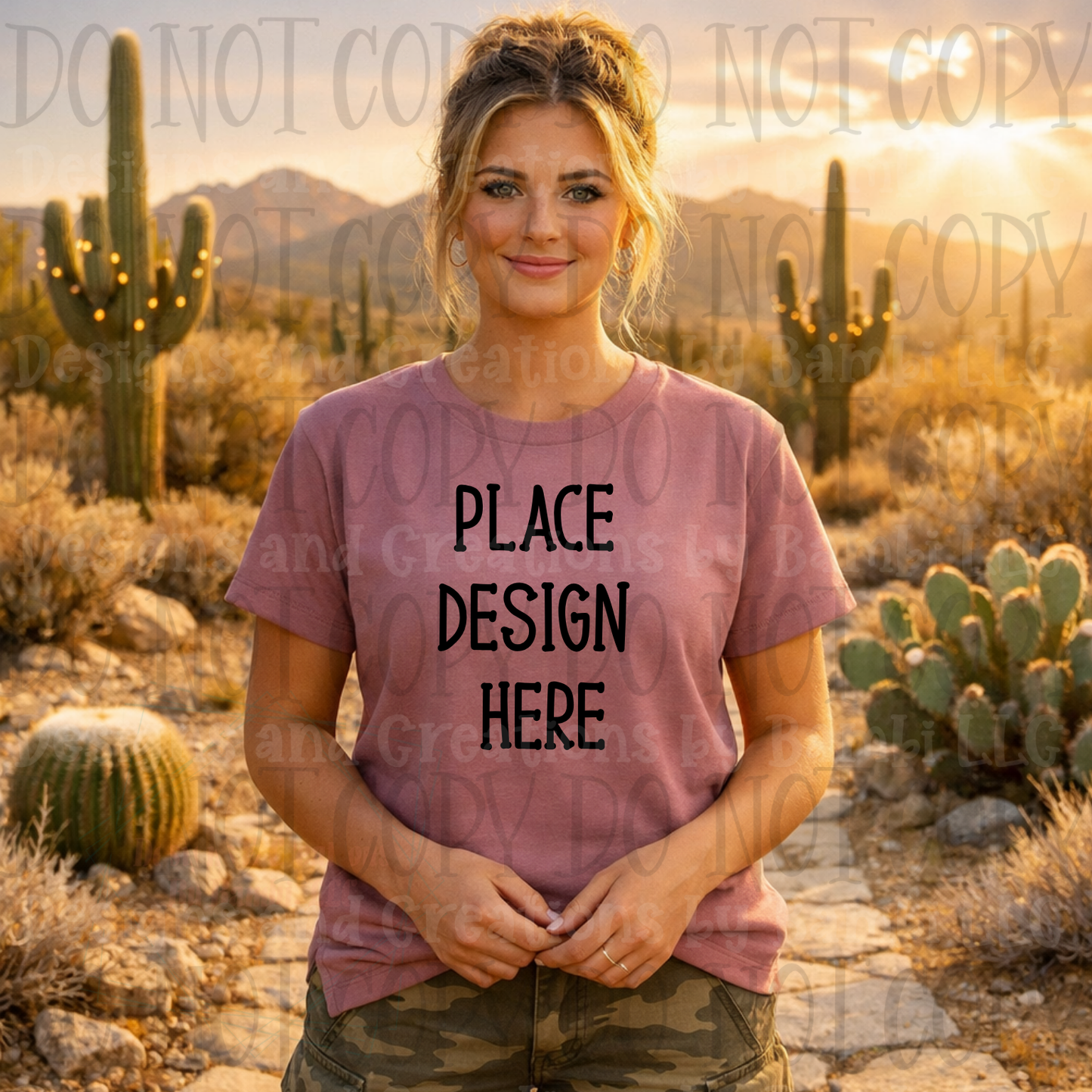 Desert Scene Apparel Mock Ups (Gildan Brand)