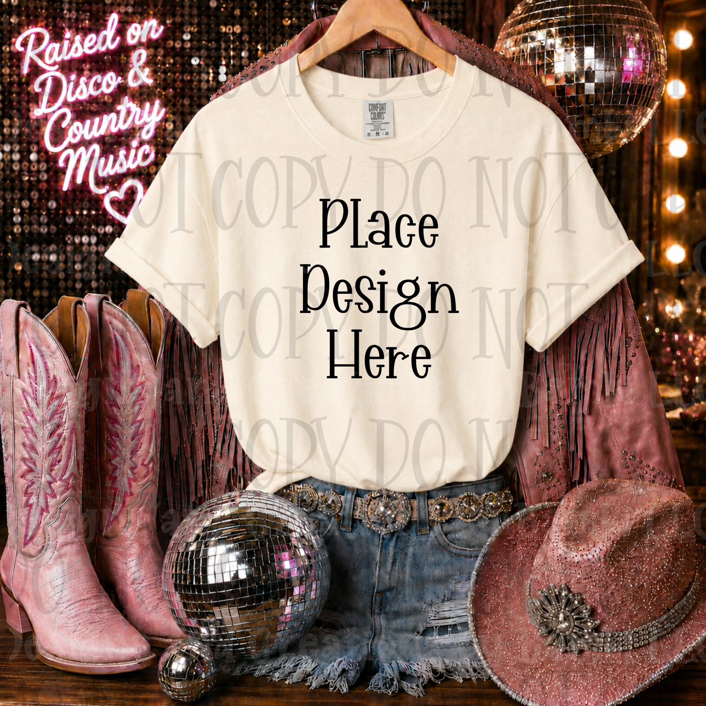 Pink Glam Western Apparel Mock Ups (Bella Canvas, Comfort Color, and Gildan Brand)