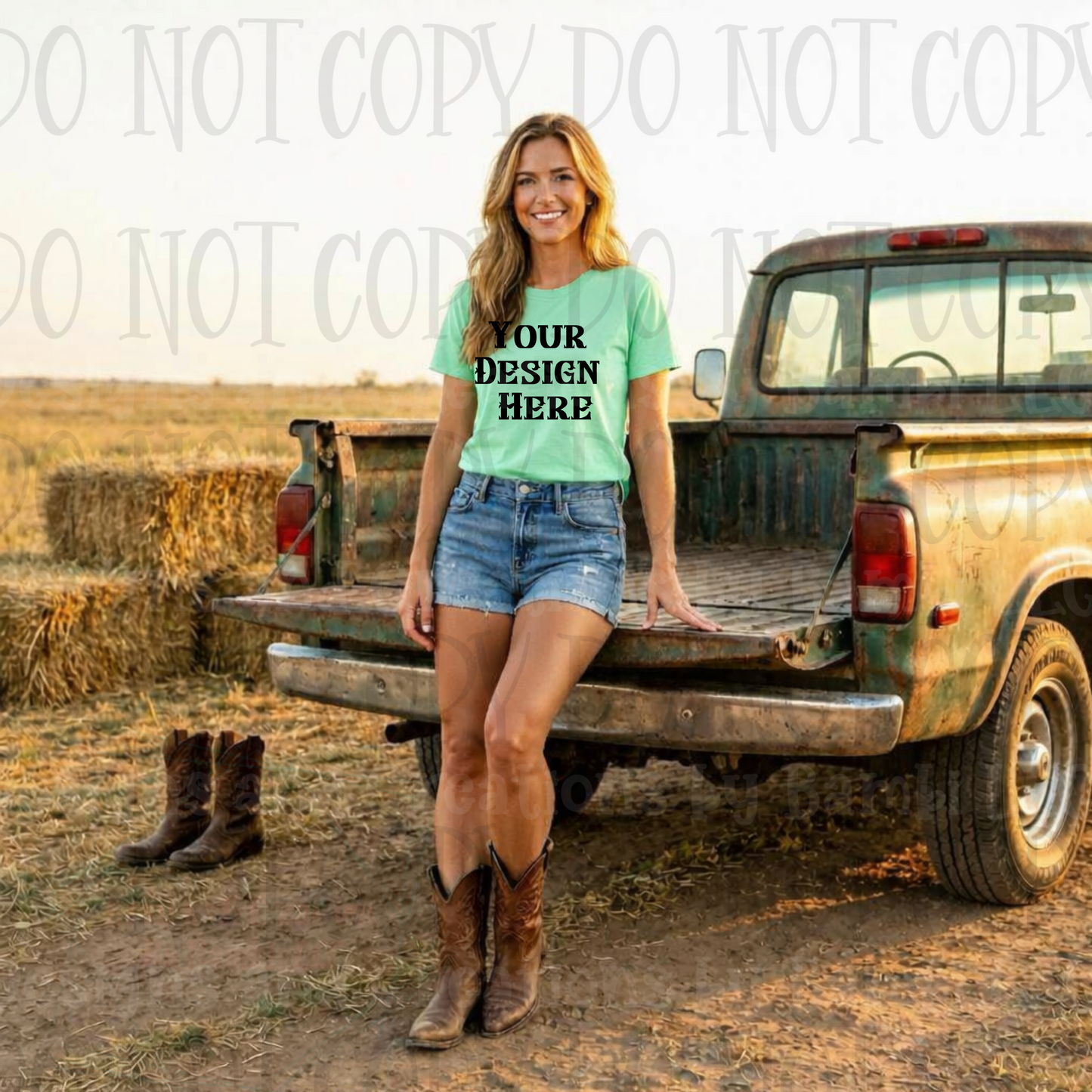Western Mama with Truck Apparel Mock Ups (Bella Canvas and Gildan Brands)