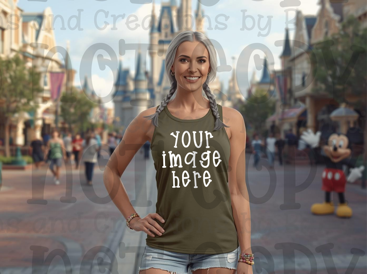 Disney Theme Park with Mouse Apparel Mock Ups