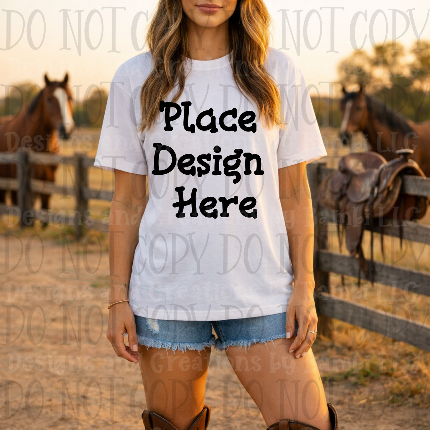 Variety of Western Style Themes and Scene Apparel Mock Ups (Various Brands)