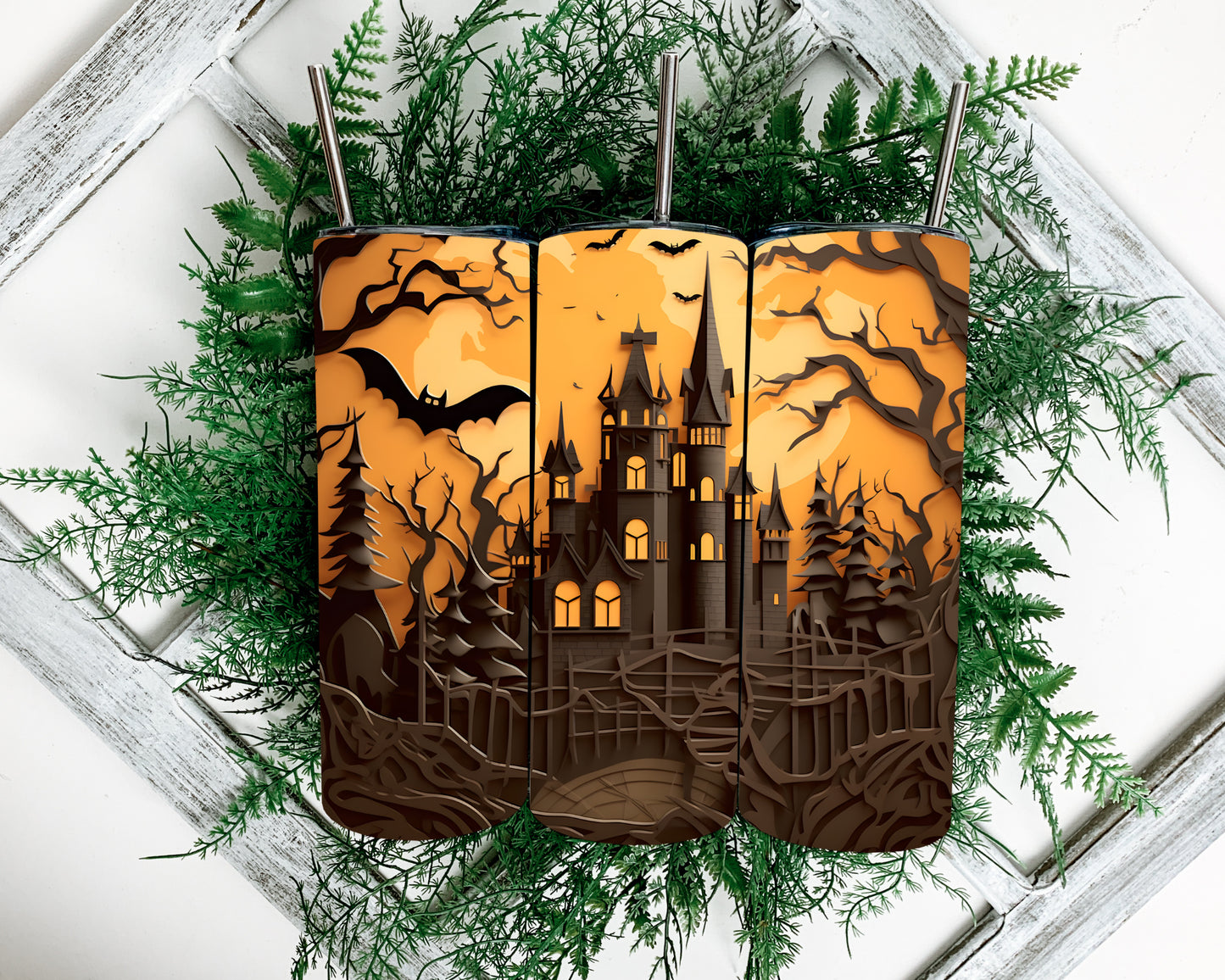 Spooky Castle Halloween Sublimation Tumbler