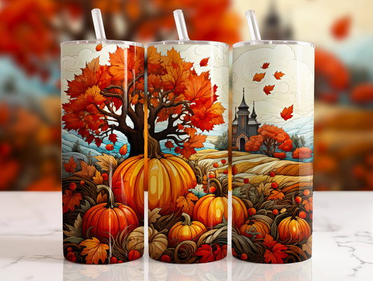 It's a Fall Scene with Pumpkins 20 oz Sublimation Tumbler