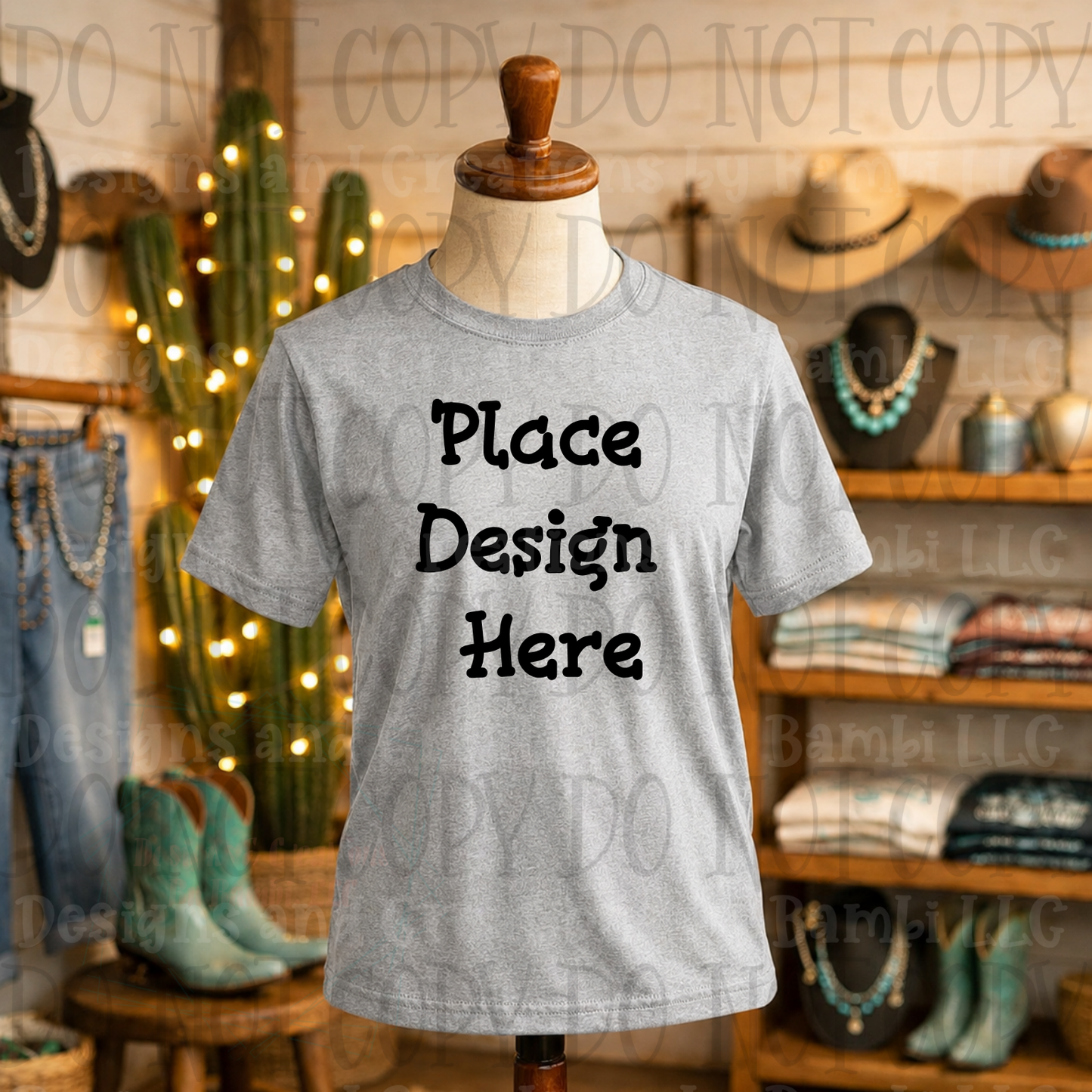 Variety of Western Style Themes and Scene Apparel Mock Ups (Various Brands)