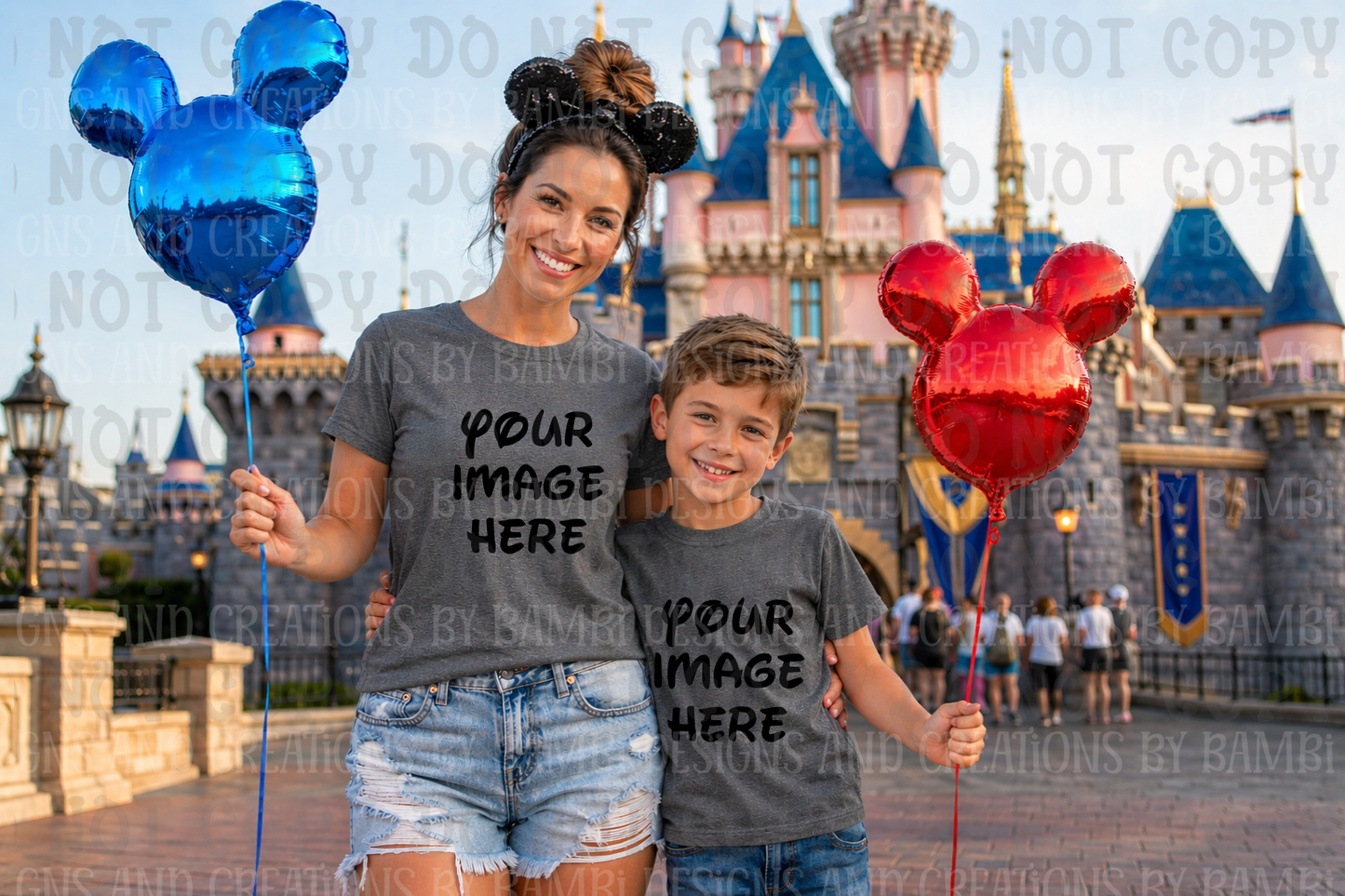 Disney Princess- Mommy and Me Gildan Apparel Mock Ups
