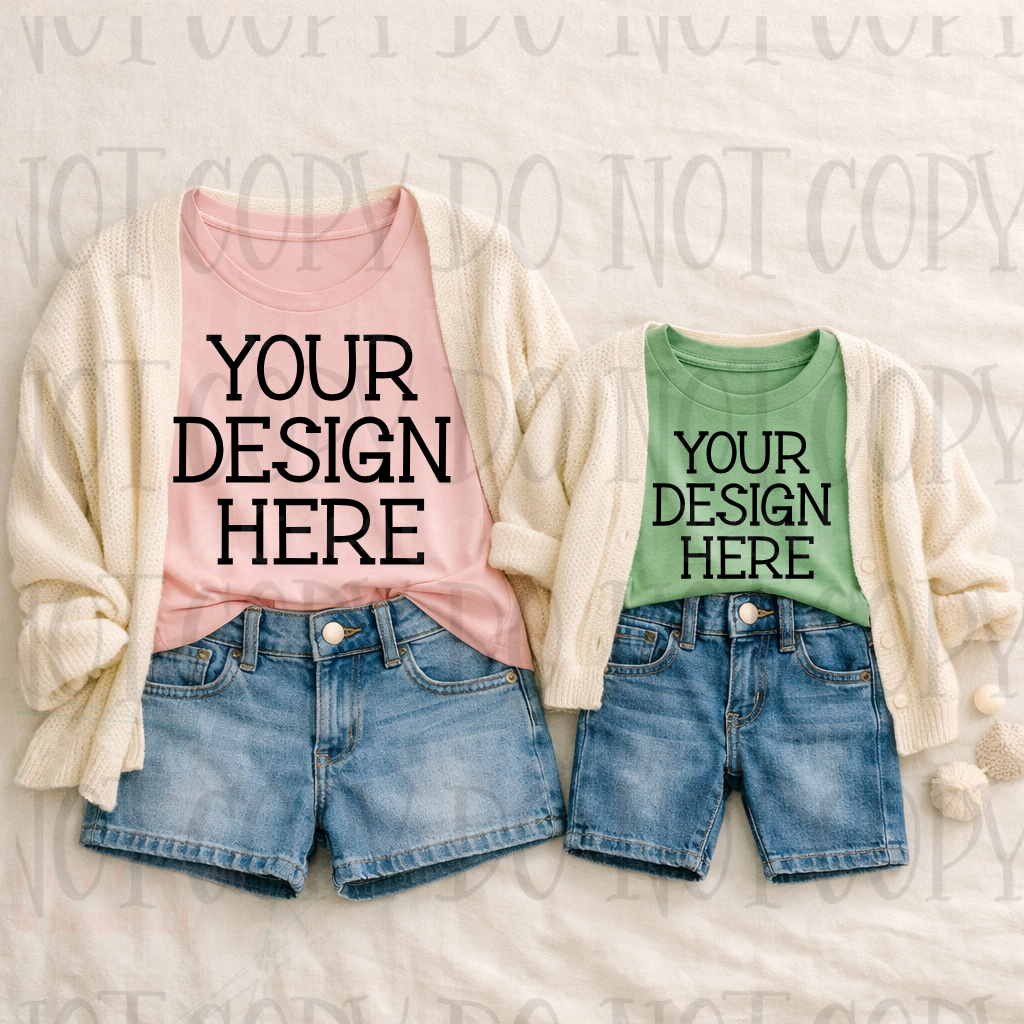 Mommy and Me Boutique Themed Apparel Mock Ups