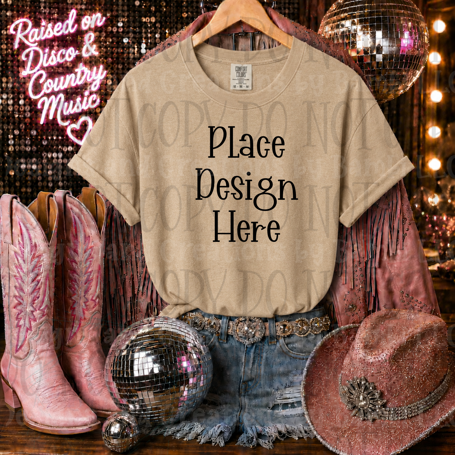 Pink Glam Western Apparel Mock Ups (Bella Canvas, Comfort Color, and Gildan Brand)