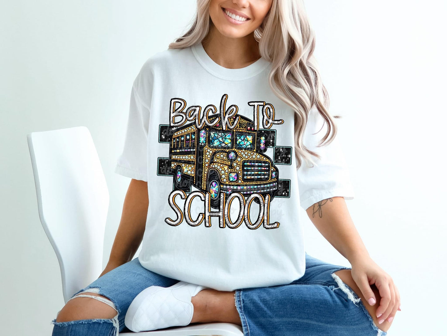 Back to School with Faux Crystals and School Bus