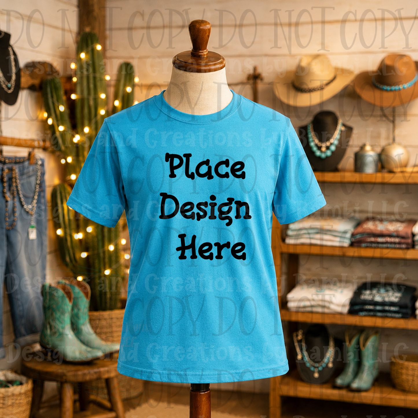 Variety of Western Style Themes and Scene Apparel Mock Ups (Various Brands)