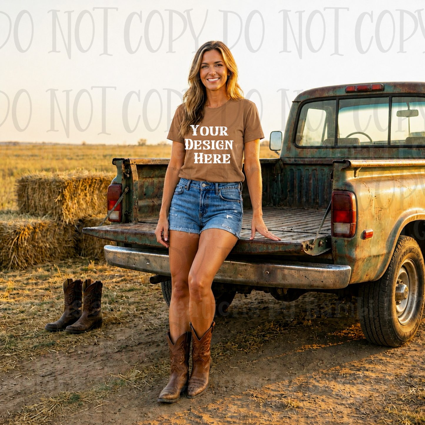 Western Mama with Truck Apparel Mock Ups (Bella Canvas and Gildan Brands)