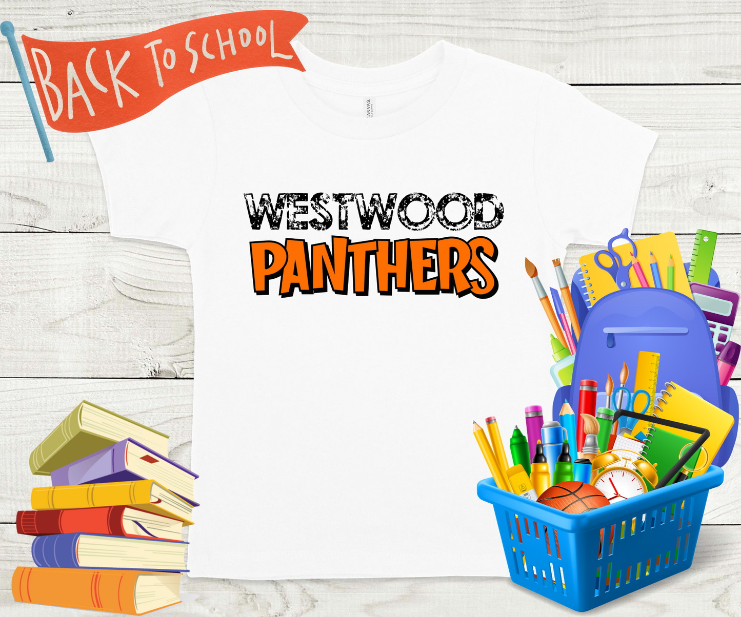 Westwood Panthers in Orange and Black Completed Shirt