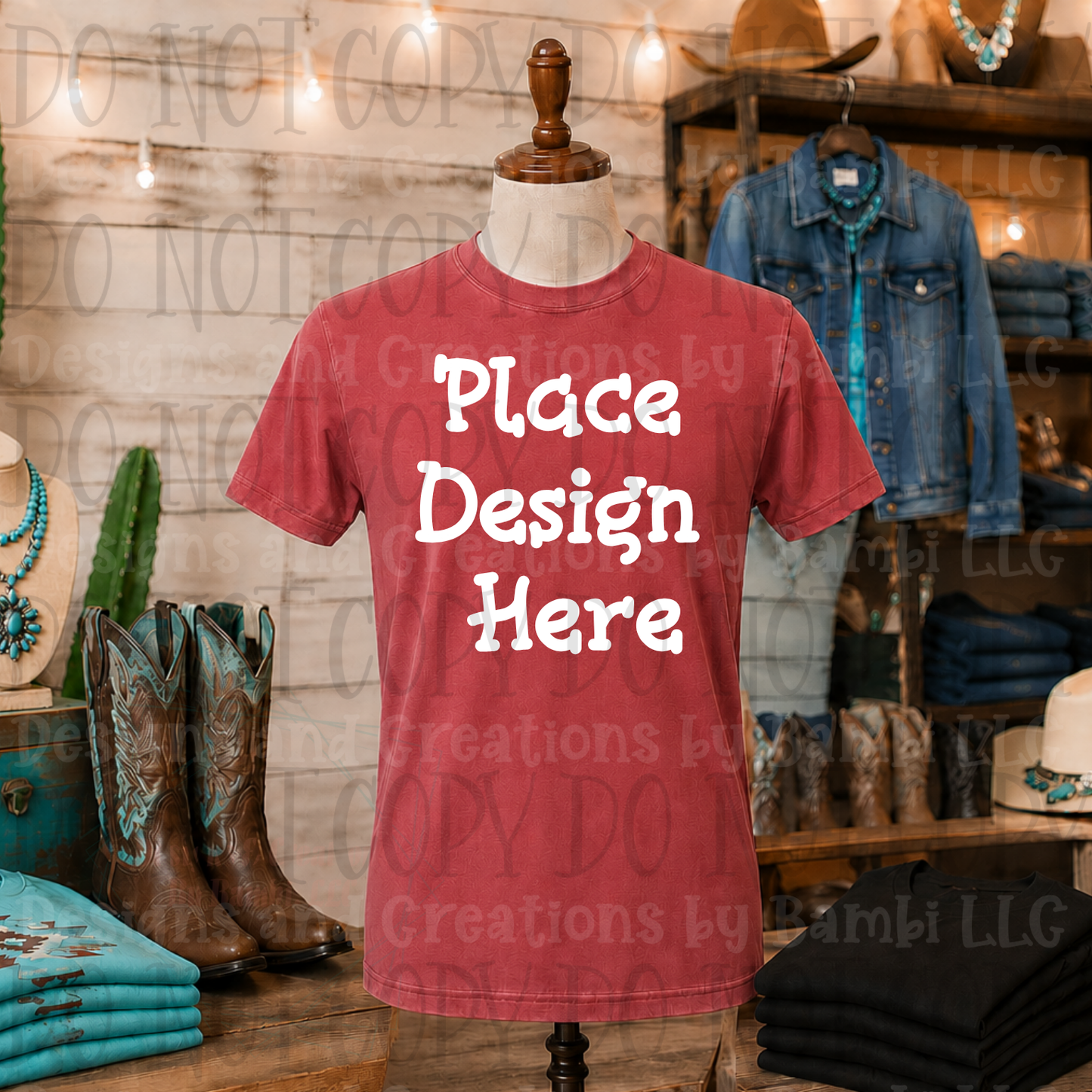 Variety of Western Style Themes and Scene Apparel Mock Ups (Various Brands)