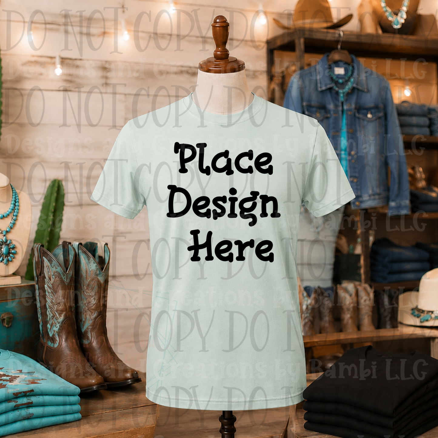 Variety of Western Style Themes and Scene Apparel Mock Ups (Various Brands)