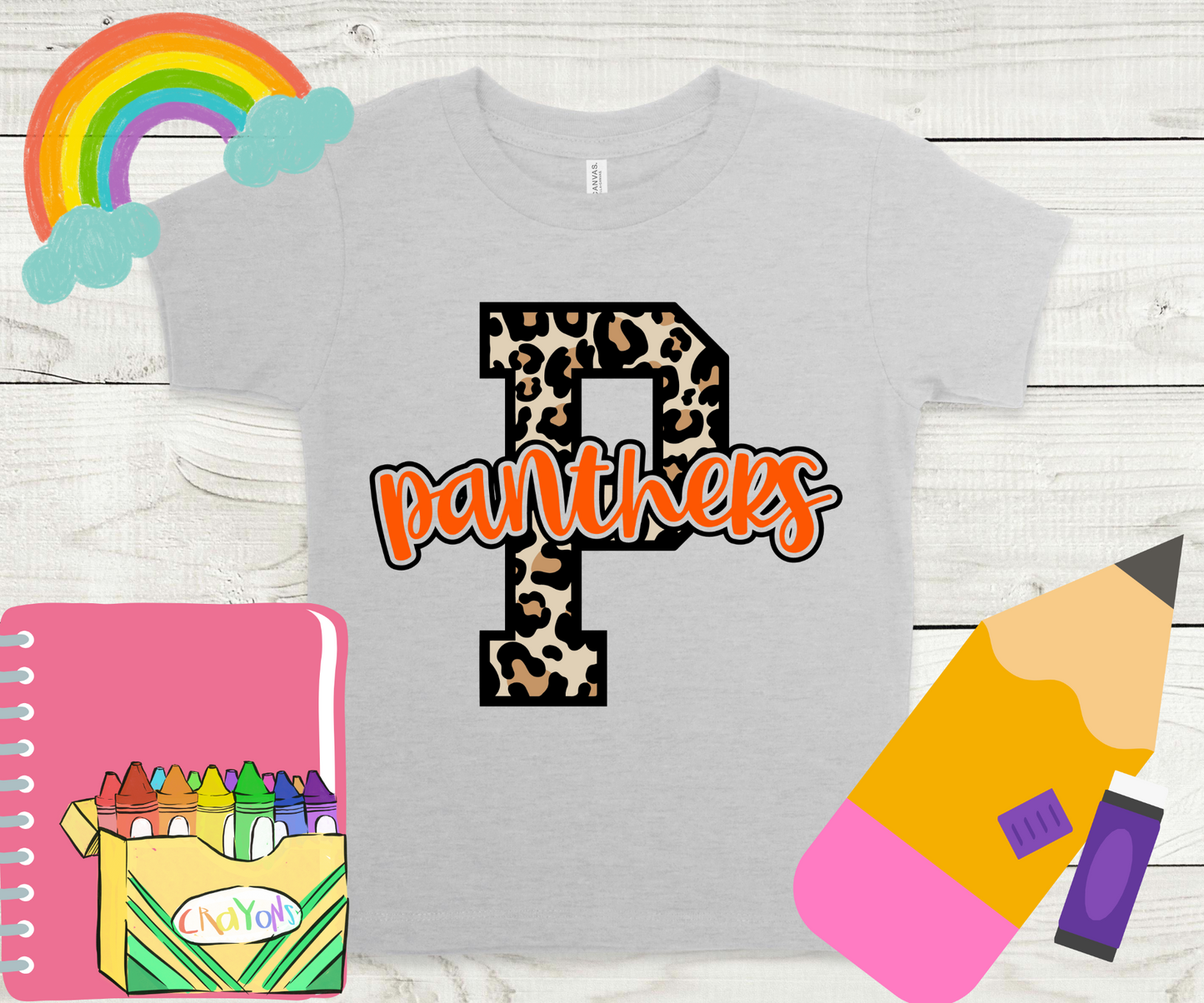 P is for Panthers with Leopard P Completed Shirt