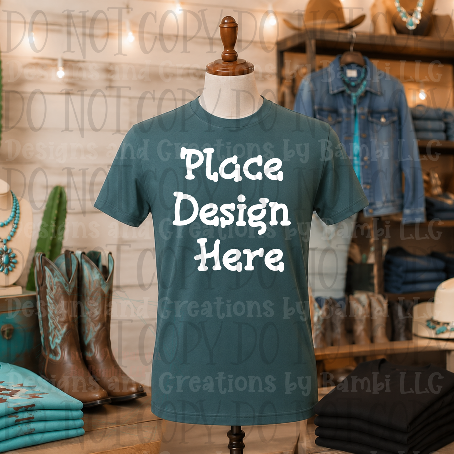 Variety of Western Style Themes and Scene Apparel Mock Ups (Various Brands)