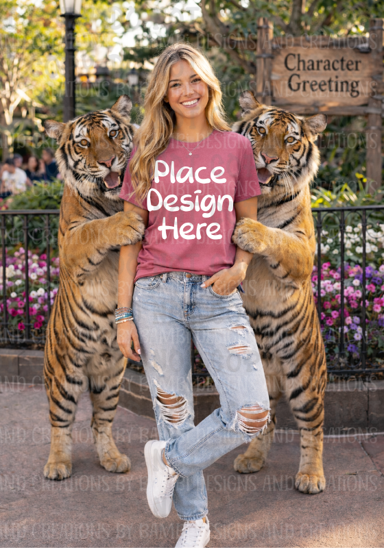 Theme Park with Animals Gildan Apparel Mock Ups