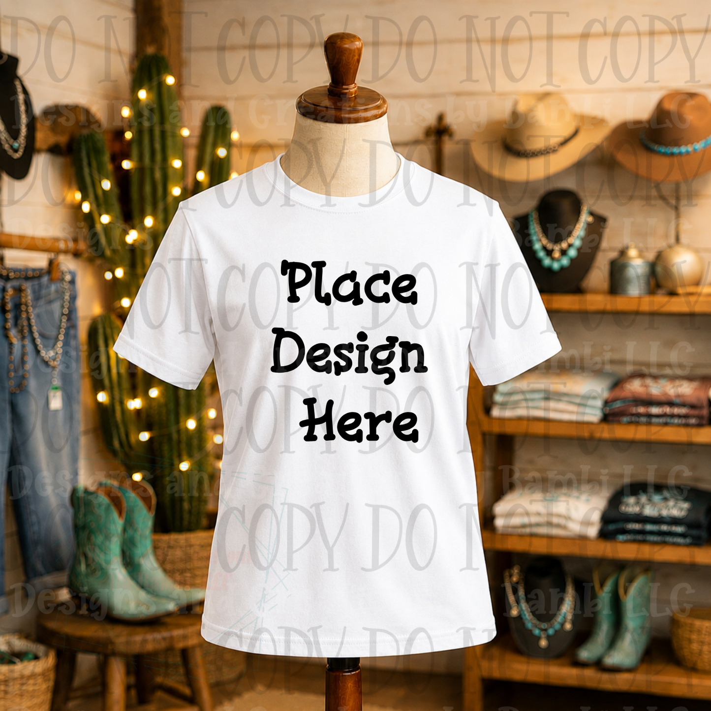 Variety of Western Style Themes and Scene Apparel Mock Ups (Various Brands)