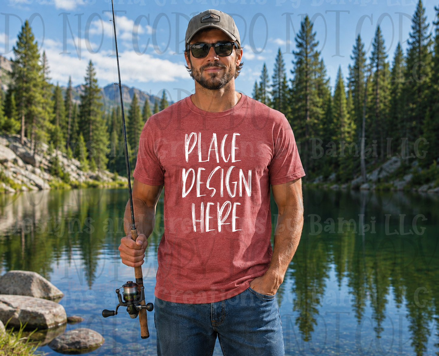 Variety of Father's Day Scene Apparel Mock Ups (Gildan Brand Only)