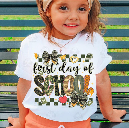 First Day of School Camo and Bow