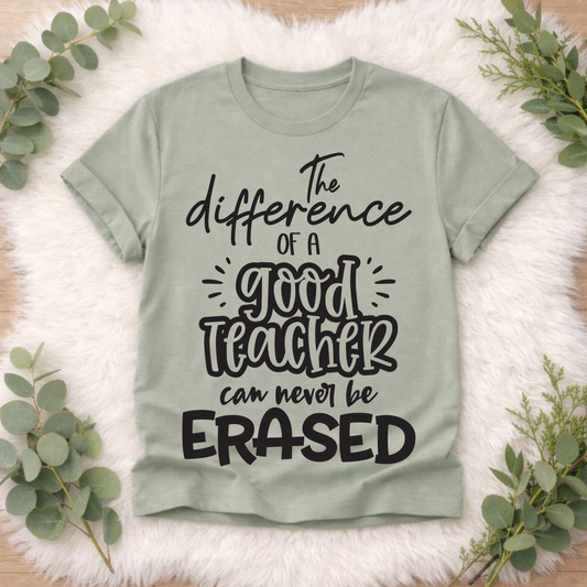 A Good Teacher Can Never Be Erased Black Font