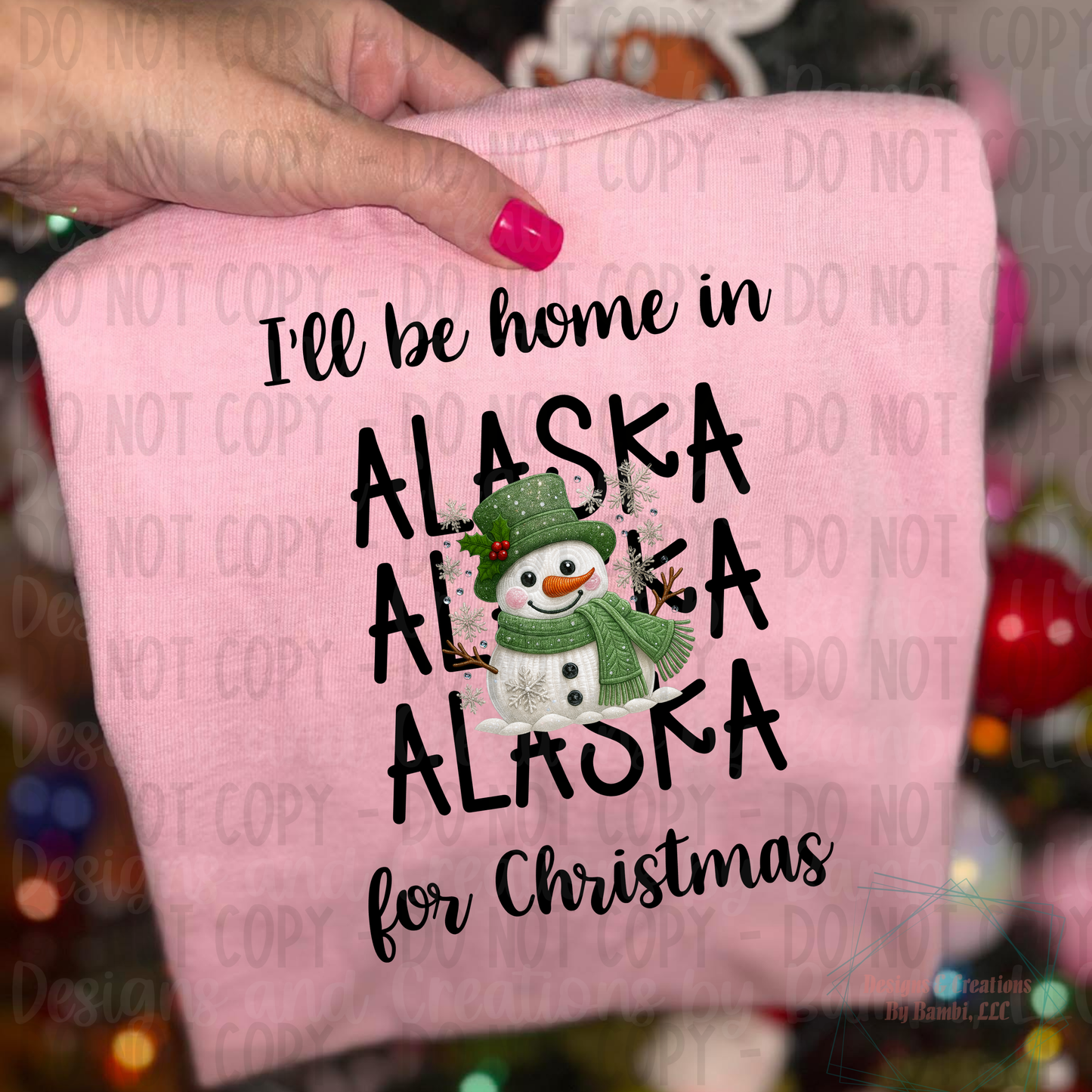 I'll Be Home in States Sage Snowman with Black Font Collection