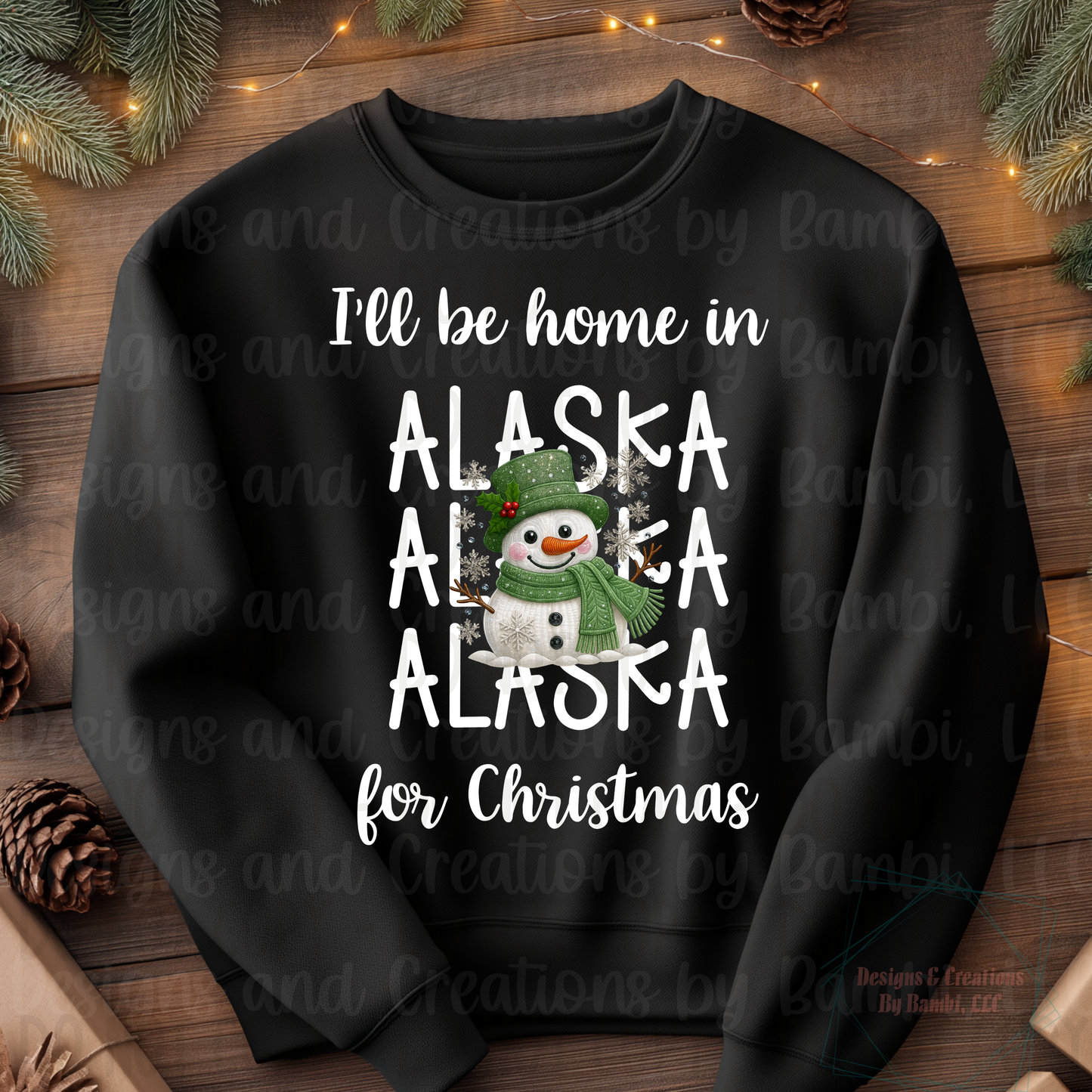 I'll Be Home in States Sage Snowman with White Font Collection