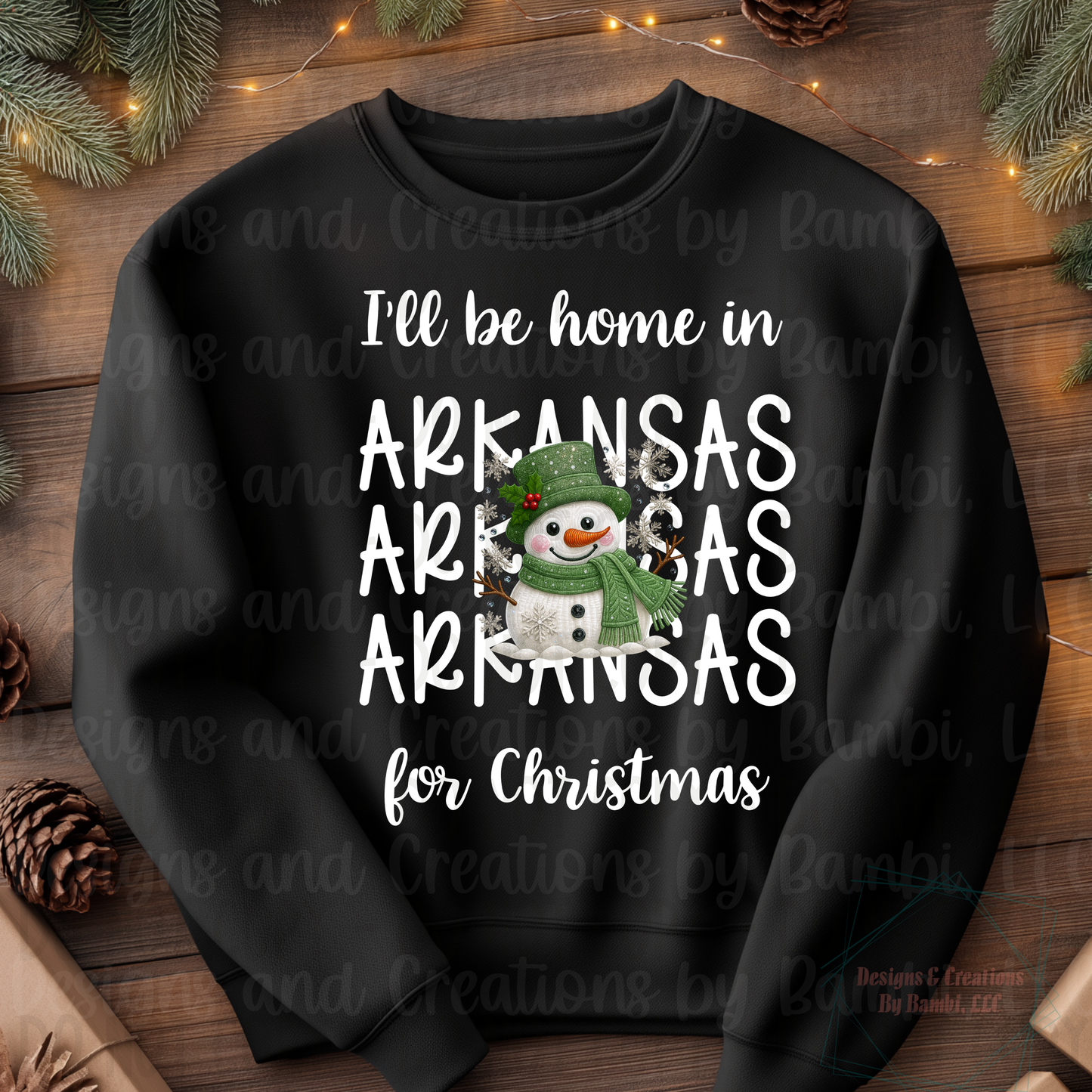 I'll Be Home In States Sage Snowman with White Font Digital Bundle