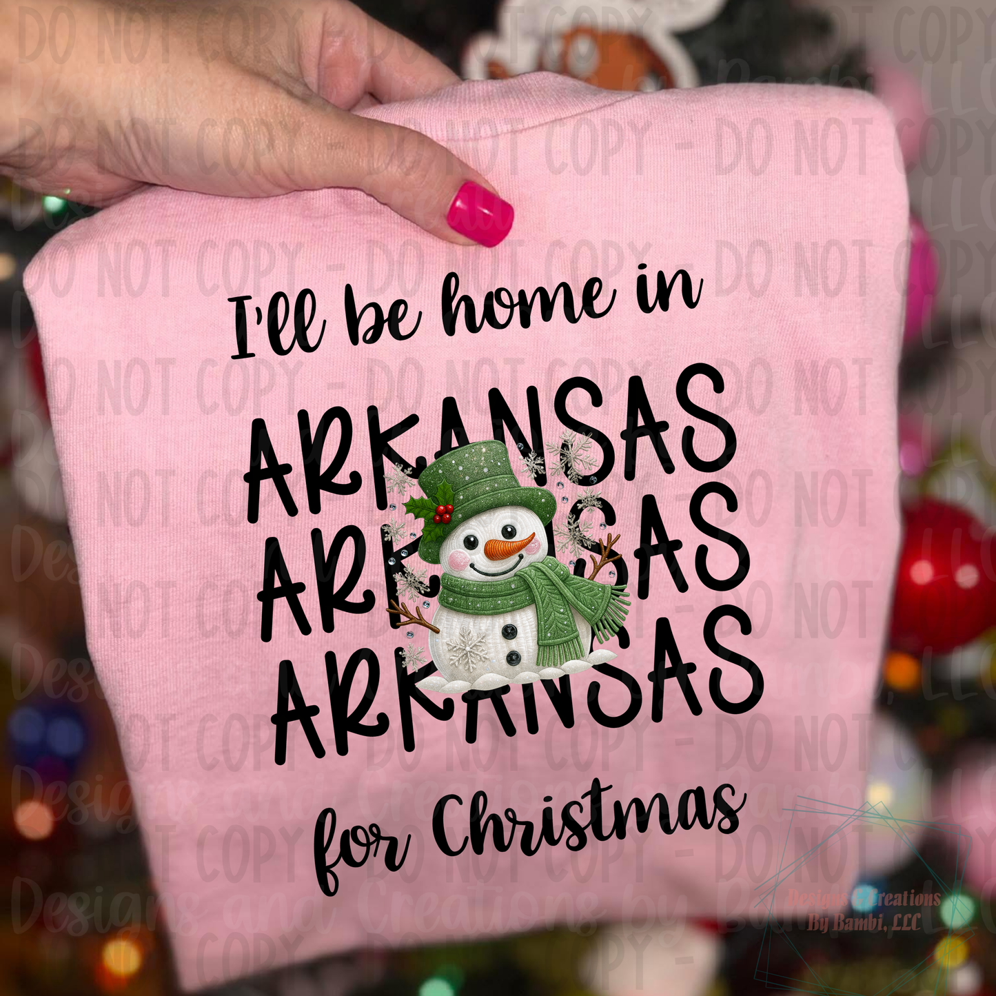 I'll Be Home in States Sage Snowman with Black Font Collection