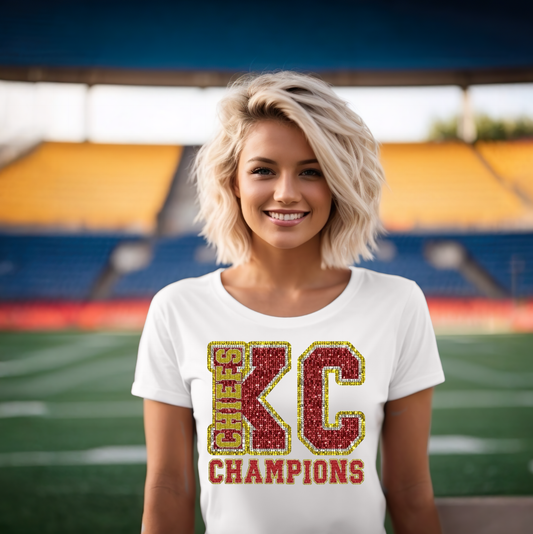 KC Chiefs Faux Glitter