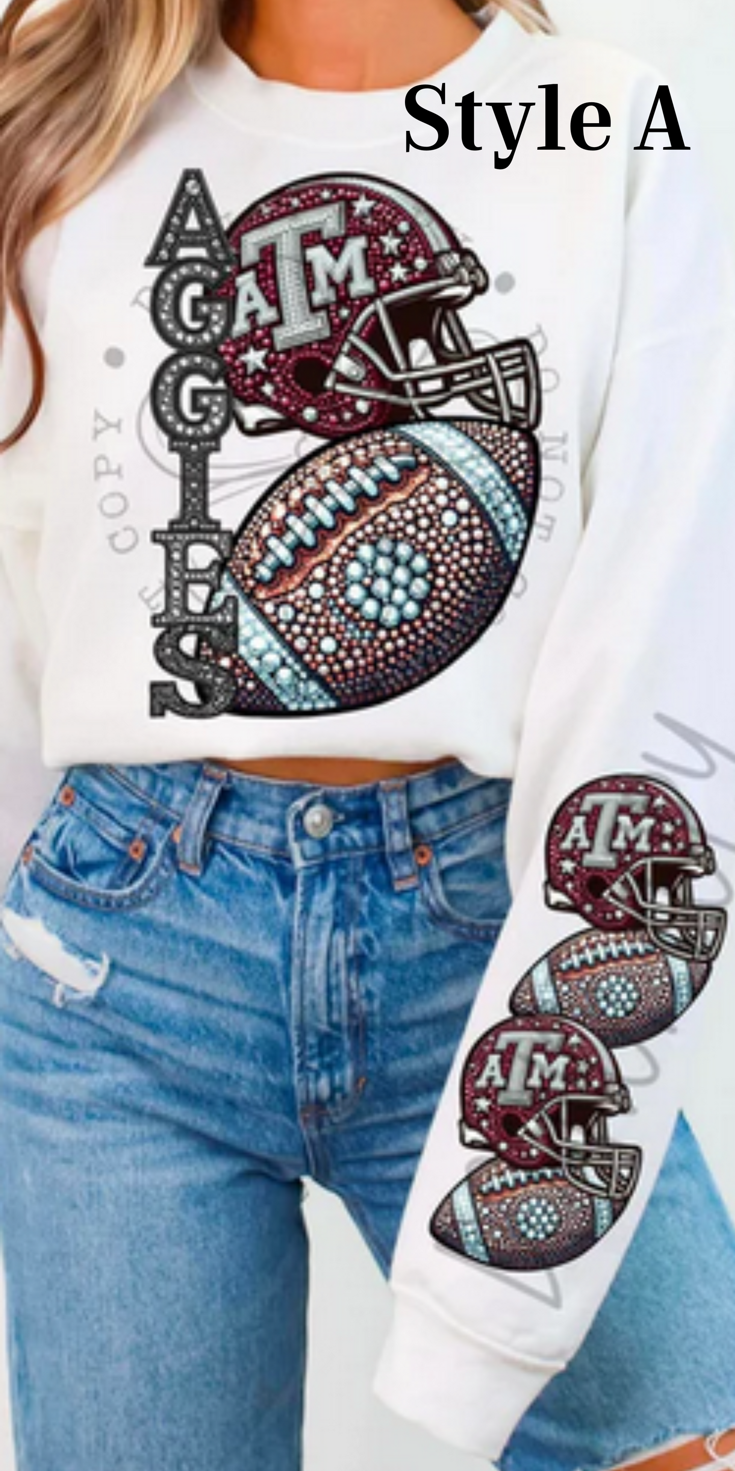 Faux Rhinestones and Embroidery Football Teams Collection