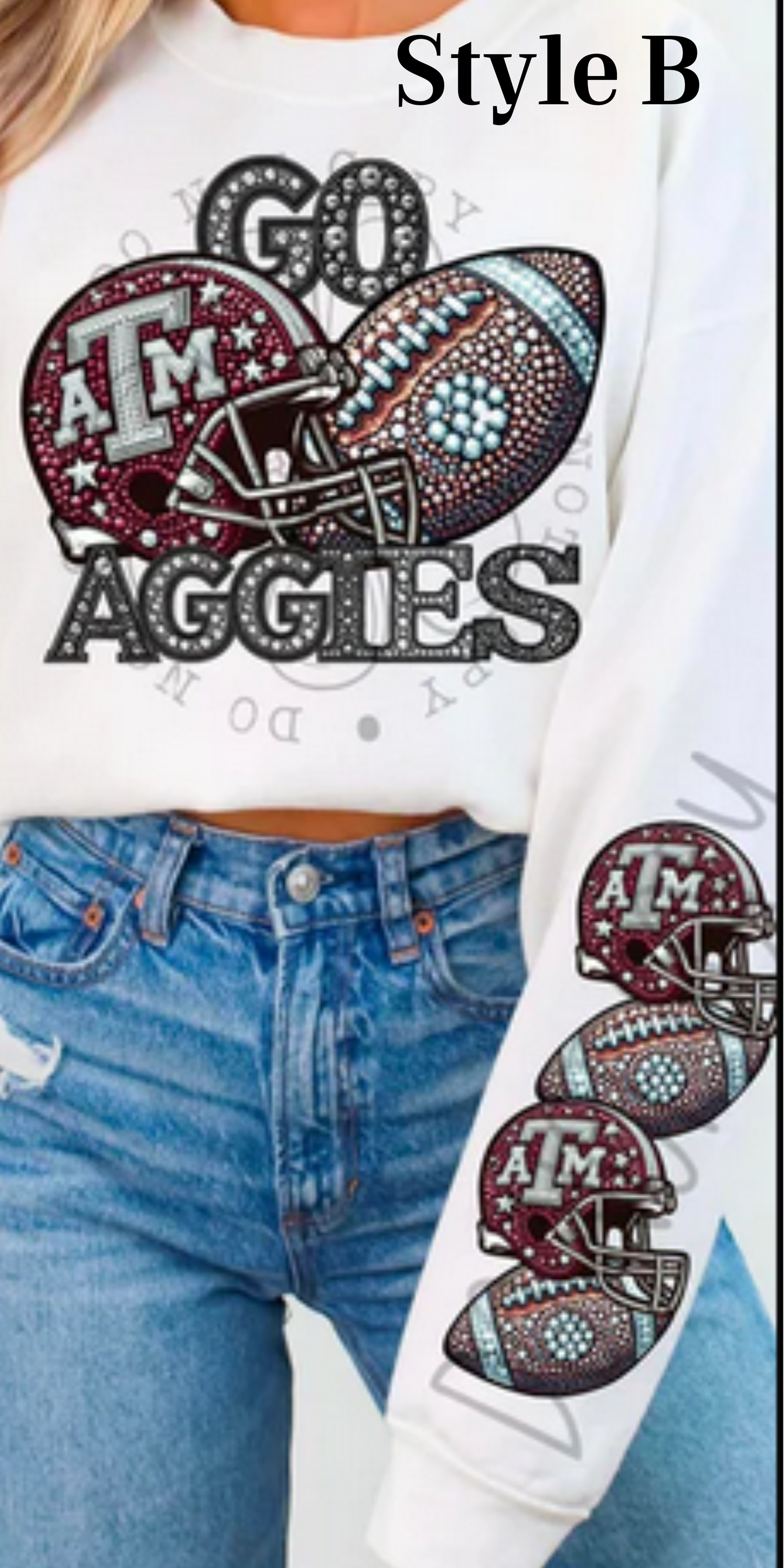 Faux Rhinestones and Embroidery Football Teams Collection