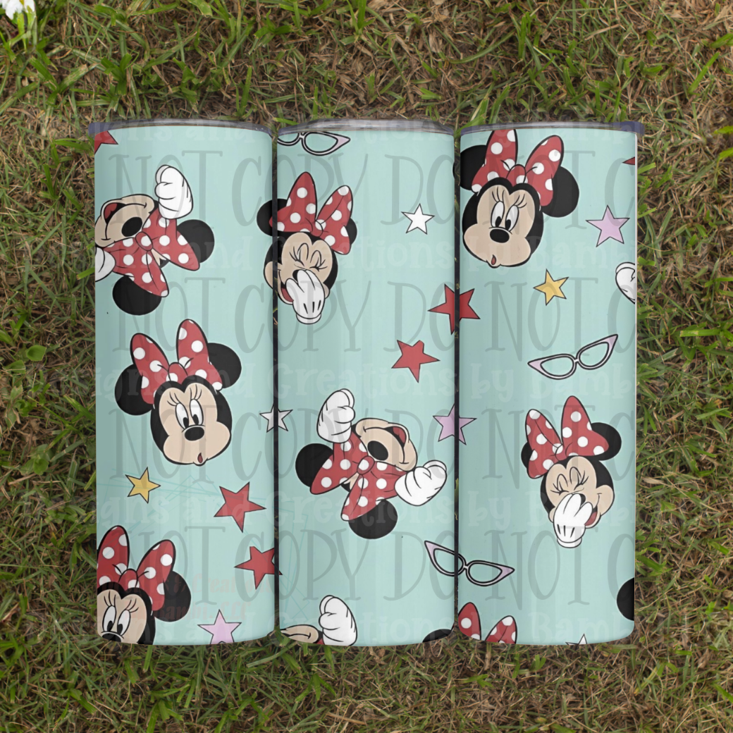 All The Faces of Minnie 20 oz Sublimation Tumbler