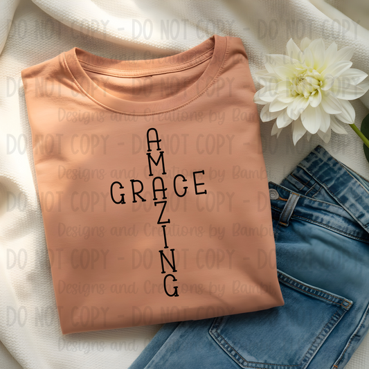 Amazing Grace Cross Black Font