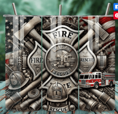 American Courageous Firefighter Sublimation Tumbler