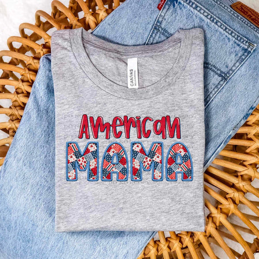 American Mama Patchwork with Faux Embroidery