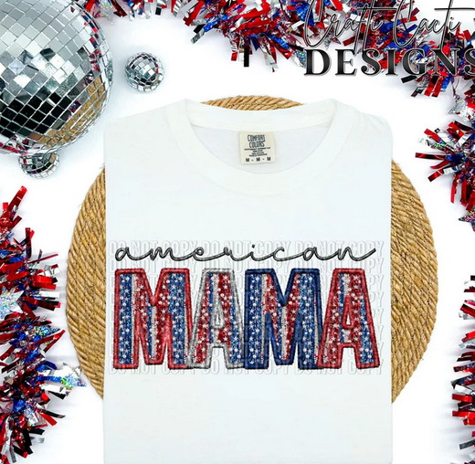 American Mama Faux Sequin