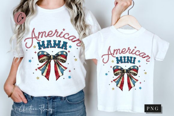 American Mama/Mini with Patriotic Bow