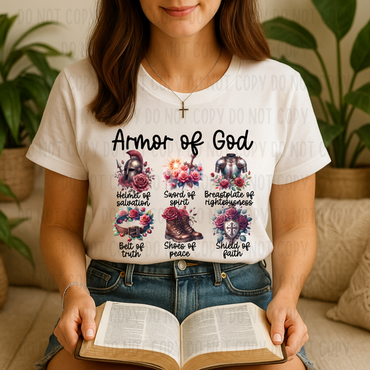 Armor of God Floral Black Font