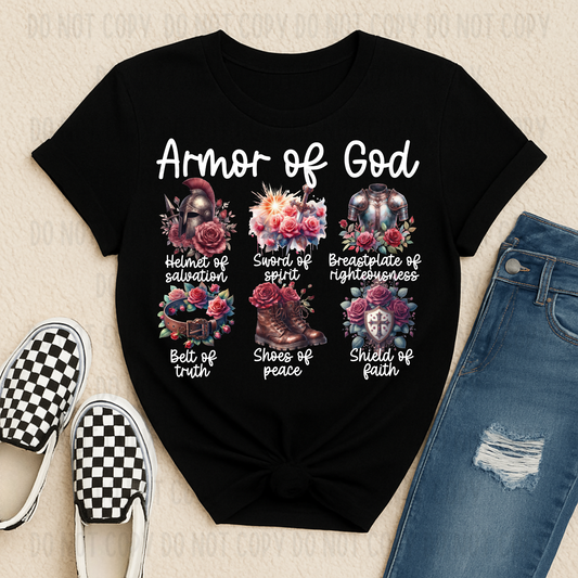 Armor of God Floral White Font