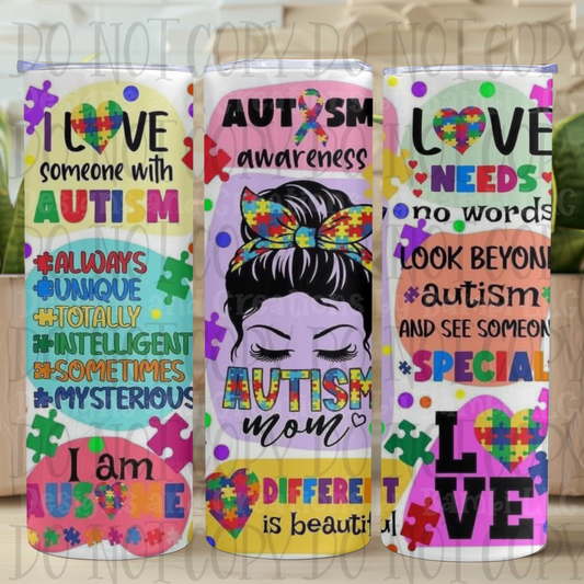Autism Awareness Autism Mom 20 oz Sublimation Tumbler