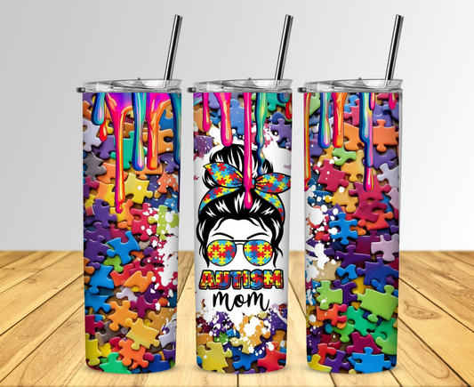 Autism Mom Sublimation Tumbler