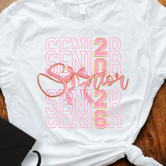 Baby Pink and Gold Senior 2026 Vertically