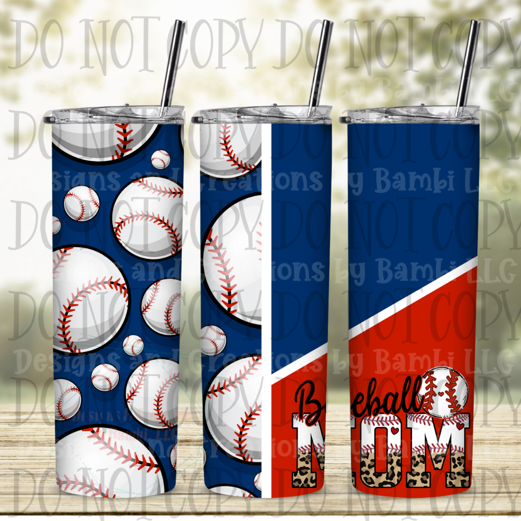 Baseball Mom with Baseball 20 oz Sublimation Tumbler