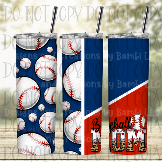 Baseball Mom with Baseball 20 oz Sublimation Tumbler
