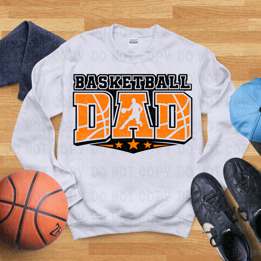 Basketball Dad Distressed Orange Font