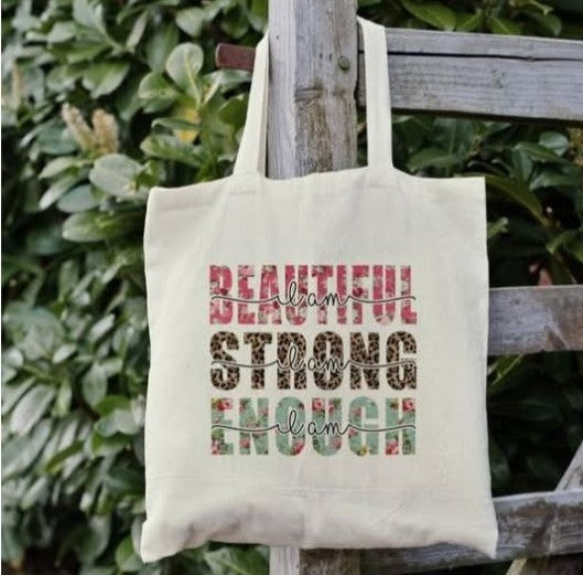 Beautiful Strong Enough Book Bag